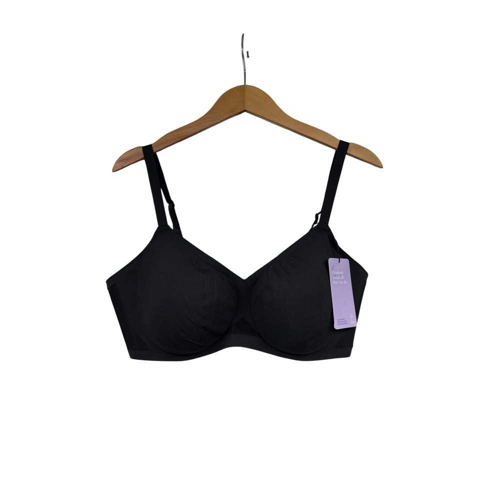 Honeylove Liftwear Crossover Bra Black Wireless Support XL 38D 38DD New